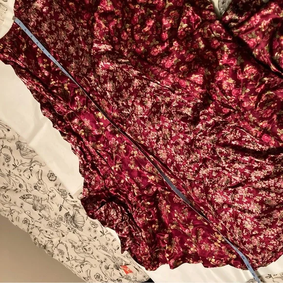 Vintage April Cornell Satiny Floral Skirt - Picture 8 of 14